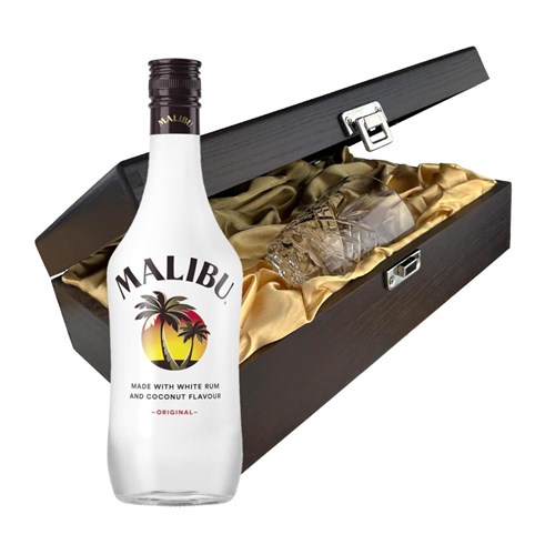 Malibu Original Coconut Rum 70cl In Luxury Box With Royal Scot Glass